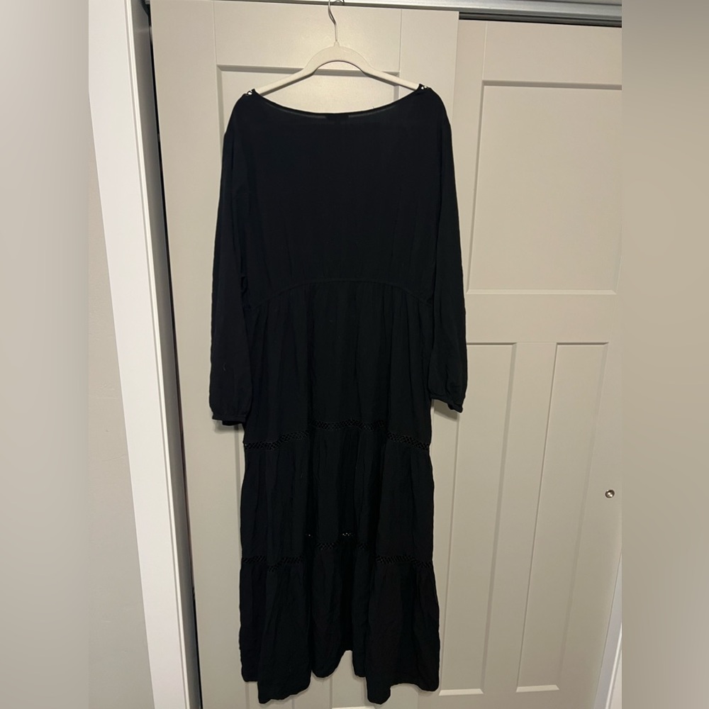 Black long sleeve maxi dress